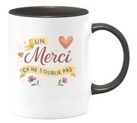 quotedazur - MugUn Merci ça ne s'oublie pas - Tasse Cadeau Merci Femme - Noir/Céramique