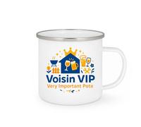 quotedazur - MugVoisin VIP : Very Important Pote - Tasse Cadeau Voisin Homme - Blanc/Emaillé