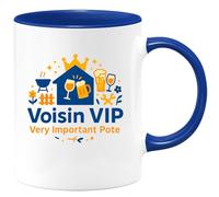 quotedazur - MugVoisin VIP : Very Important Pote - Tasse Cadeau Voisin Homme - Bleu/Céramique
