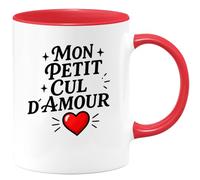 quotedazur Prénom Homme Mug Personnalisé Humour Mon Petit Cul D'Amour Cadeau Tendre Et Humoristique Pour Femme Idée Originale Tasse Charmante Affectueuse - Rouge/Céramique