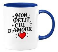 quotedazur Prénom Homme Mug Personnalisé Humour Mon Petit Cul D'Amour Cadeau Tendre Et Humoristique Pour Femme Idée Originale Tasse Charmante Affectueuse - Bleu/Céramique