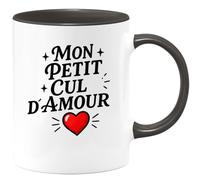 quotedazur Prénom Homme Mug Personnalisé Humour Mon Petit Cul D'Amour Cadeau Tendre Et Humoristique Pour Femme Idée Originale Tasse Charmante Affectueuse - Noir/Céramique