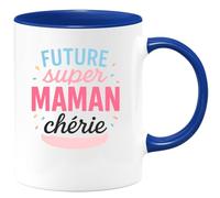 quotedazur Prénom Homme Mug Personnalisé Tasse Cadeau Original Humour Future Super Maman Chérie - Bleu/Céramique