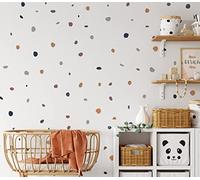 QuoteMyWall Lot de 150 autocollants muraux bohèmes à pois irréguliers pour chambre d'enfant, safari, jungle, décoration murale amovible