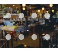 QuoteMyWall Lot de 60 autocollants d'avertissement pour fenêtre en verre - Pour portes de terrasse, balcons, cloisons murales en verre, hôtel, magasin, maison - Autocollants gravés à décoller et à