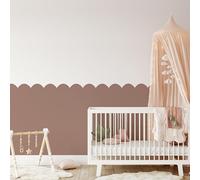 QuoteMyWall Pochoirs en vinyle pour peinture murale motif festonnes, autocollants en vinyle, guide de contour, bordure amovible, 4 x 50 cm (petit)