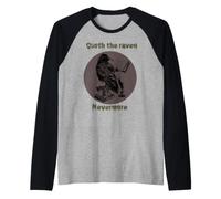 Quoth drôle Raven Nevermore Edgar Allan Poe Poème littéraire Manche Raglan