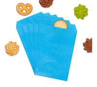 Quotidian Sachets papier sulfurisés 10,2x15,2 cm, 100 pièces | Papier sulfurisé anti-graisse bleu ciel pour pâtisserie, snacks, confiserie (format A6 · 4x6 pouces)