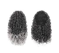 Quotidienne Extension de queue cheval for femmes, postiche court, bou t ample, avec clip, fausse blonde moelleuse pour Femmes(T1B-GRAY)