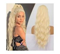 Quotidienne Extensions de queue de cheval synthétiques for femmes Postiche de queue de cheval synthétique longue et ondulée et moelleuse, naturel et doux pour Femmes(Blonde)