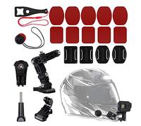 QUOTRE 20-en-1 Kit D'Accessoires Caméra d'action, Kit Support Rotatif Mâchoire Casque Moto, Compatible avec Insta 360, GoPro Hero