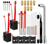 QUOTRE Lot de 48 blocs chauffants de rechange Sprite pour extrudeuse Hotend comprenant 2 pièces Hotend, une chaussette en silicone, des buses et un outil de nettoyage de buse pour imprimantes 3D Ender