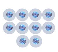 QUOXO 10pcs Bouteille Autocollants sous-Verres Lumières, Alimenté par Batterie LED Party Drink Cup Mat (Bleu)