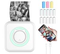 QUOXO Imprimante Thermique de Poche, Bluetooth 200dpi, étiquette Photo, liste de mémos, sans Impression d'encre, Mini-imprimante Portable sans Fil (Vert)