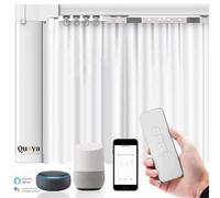 Quoya Rail de rideau électrique intelligent QL600, moteur motorisé, longueur de rail réglable, compatible avec Alexa, Google, Siri, Apple Watch (QL600, jusqu'à 7 mètres)