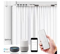 Quoya Rail de rideau électrique intelligent QL600, moteur motorisé, longueur de rail réglable, compatible avec Alexa, Google, Siri, Apple Watch (jusqu'à 3 m) (supports muraux non inclus)