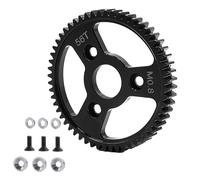 QUPA AM STORE Éperon en acier 0,8 m 32P 54T 56T 58T pour 1/10 Tra-xxas Slash Platinum Rustler Stampede 4x4 VXL 2WD Jato Rally E-REVO Summit T-Maxx & Arrma RC Car Upgrade (56T)