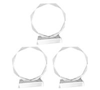 Qupdjxukis 3X Trophée en Verre de Cristal Trophée en Cristal Vierge Médaille Remise des Diplômes Ornements Commémoratifs Prix de L'Entreprise