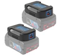 QUPERR 2 Pack Adaptateur de Batterie, Chargeur USB Compatible avec la Batterie Professionnelle Bosch 18V Adaptateur de Chargeur de téléphone USB avec Charge Rapide de Type C（Adaptateur Seulement）