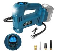 QUPERR Compresseur d'air sans fil compatible avec batterie Makita 18V, Gonfleur portable jusqu'à 10,34 bar avec lumière LED et arrêt automatique pour voiture, moto, vélo, ballons (sans batterie)