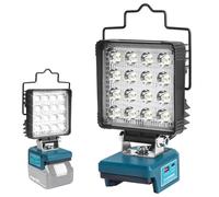 QUPERR Lampe sans fil compatible Makita 18V, projecteur LED 48W 5800LM, lampe de chantier portable avec USB et Type-C pour réparation auto, camping et urgence (sans batterie)