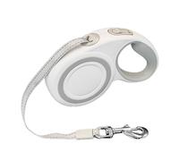 Quppa Laisse Rétractable pour Chien-3-5m Nylon Hautement Réfléchissant,Poignée Caoutchoutée Antidérapante,sans Enchevêtrement 360°,Compatible avec Chiens Jusqu'à 30kg,S Gris