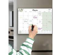 Qupuce Calendrier magnétique pour réfrigérateur 2026 2027 A4, calendrier aimant pour réfrigérateur janvier 2026 - juin 2027, planificateur mensuel familial, pour maison, bureau scolaire (espagnol)