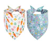 QUQULE Bandana pour chien de Pâques pour garçon et fille, bavoirs triangulaires réversibles.