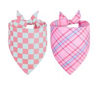 Ququle Dog Bandana Girl Grand 2pcs Scharpe printemps rose Triangle Triangle r versible Bibs Mandkerchief pour Puppy Pet