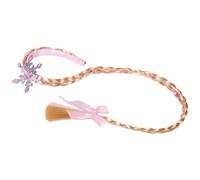 QUR Une Princesse Habiller des Perruques, Princesse Longue Perruque Tressée Bandeaux pour Filles Cosplay Princesse Postiche Coiffure Facile à Utiliser Rose