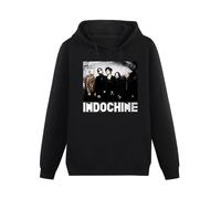 QURUMBAGH Indochine Francophonie Laventurier Canary Bay New Wave French Music Mens Hoodies Pullover Hoody Black Sweatershirt S