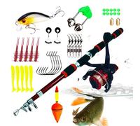 Qurygin Canne à pêche de 180 cm, canne à pêche, moulinets, canne à pêche avec moulinet, accessoires de pêche pour hommes, débutants en eau salée et eau douce