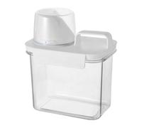 Qurygin Distributeur de détergent à lessive liquide | Distributeur de détergent à lessive transparent résistant à l'humidité avec tasse à mesurer pour détergent, adoucissant, booster de parfum, parfum