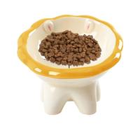 Qurygin Gamelle surélevée inclinée pour Chat, gamelles de Nourriture inclinées pour Chat, Plat de Chat incliné, Lion Design Bol de Nourriture incliné pour Chat Bols d'eau en céramique, Bol de