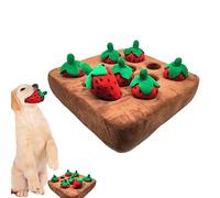 Qurygin Jouet en peluche pour chien, carotte, fraise - 12 fraises en peluche - Champ de légumes - Jouet à mâcher pour chien - Jouet interactif à mâcher pour chien