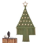 Qurygin Kit de macramé pour débutants, kit de sapin de Noël en coton, style bohème, décorations murales à suspendre pour la maison, le porche, la porte, la fenêtre