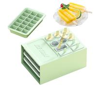 Qurygin Moules à glace, moules à glace en silicone pour sucettes glacées | Récipient cube réutilisable facile à démouler, ensemble d'outils flexibles pour bourbon, café glacé, nourriture, boissons