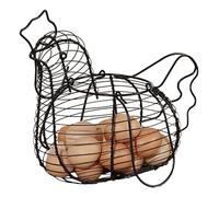 Qurygin Panier à œufs en fil métallique en forme de poule 26,5 × 34 × 22 cm, paniers Wi-re, support en métal, support d'organisation amusant, paniers de rangement en forme de poule W-ire pour 24