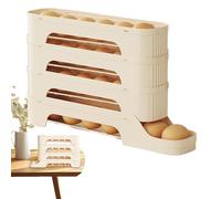 Qurygin Porte-œufs à rouler automatique au 4ème étage, distributeur d'œufs roulants peu encombrant, organisateur d'œufs de réfrigérateur à rouleaux automatiques, support d'œufs de réfrigérateur Eg-g
