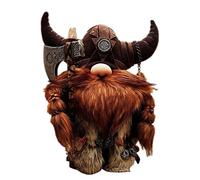 Qurygin Statue de GNOME Nordique - Décoration de Guerrier - Statue Nordique, Figurines Nordiques, Nain de Jardin - Décoration pour décoration de Jardin - 15 × 30 cm
