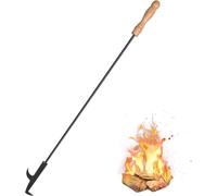 Qusa-Tisonnier De Cheminée, 83cm/32.7in Crochet Double Bâton De Poker Long Pour Foyer, Outil De Camping En Acier, Accessoire De Camping En Plein Air