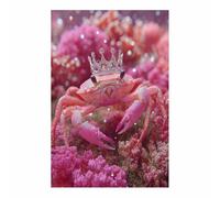 QUSAAOU DéCoration Murale EsthéTique Crabe rose couronne argent récif Murales ColoréEs Sur ThèMe Des Animaux Pour Maison Bureau DéCoration Style Naturel Pour Salon(Rose)-20x30cm1 Sans cadre