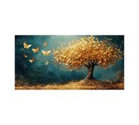 QUSAAOU Moderne Impression Sur Arbre de Vie illes dorées impression papillons volants fond DéCorations Suspendues Convenant Aux Chambres Cuisines EntréEs CaféS Et Appartements. -60x120cmSans cadre