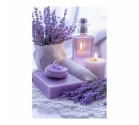 QUSAAOU Nature Paysage Impression Sur Nature morte relaxante de spa à la lavande LdéAl Pour Le Salon, Le Couloir D'Un Studio, Une Exposition D'Art, Ou Cadeau (Violet pâle)-30x45cm1 Sans cadre