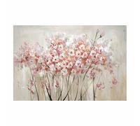 QUSAAOU Nature Paysage Impression Sur Toile Champ abstrait de fleurs de cerisier roses Pour DéCorer Chambres Cuisines Salles De Bains EntréEs CaféS Et Appartements(Rose pâle)-40x60cm1 Sans cadre