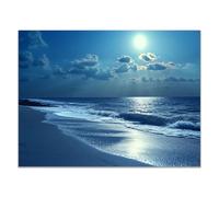 QUSAAOU Nature Paysage Impression Sur Toile Littoral clair bleu vif rayons soleil chauds Pour DéCorer Chambres Cuisines Salles De Bains EntréEs CaféS Et Appartements(Bleu)-20x30cm1 Sans cadre