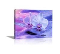 QUSAAOU Nature Paysage Impression Sur Toile Orchidée violette fluide dégradé tourbillonnant Pour DéCorer Chambres Cuisines Salles De Bains EntréEs CaféS Et Appartements(violet)-80x120cm Sans cadre