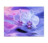 QUSAAOU Nature Paysage Impression Sur Toile Orchidée violette fluide dégradé tourbillonnant Pour DéCorer Chambres Cuisines Salles De Bains EntréEs CaféS Et Appartements(violet)-40x60cm Sans cadre