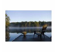 QUSAAOU Painting Tableau sur Toile paysage, Forêt verte, rivière Tableau Decoration Murale Salon Chambre Coucher Salle de Bains(Bleu)-30x45cm Sans cadre