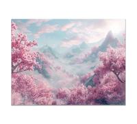 QUSAAOU PièCe Tableau Moderne Toile Affiche scène côte vagues minimaliste DéCorations Murales De Style Moderne Pour Chambres Salles De Bains Et Cuisines(Rose)-60x90cm Sans cadre